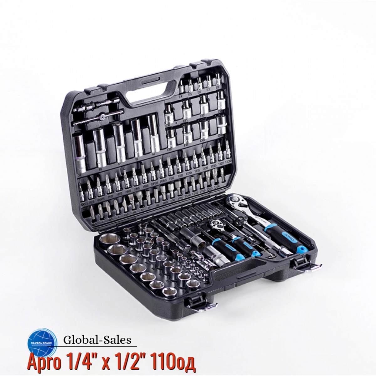 Набор инструмента Apro 1/4" x 1/2" 110ед (251410)