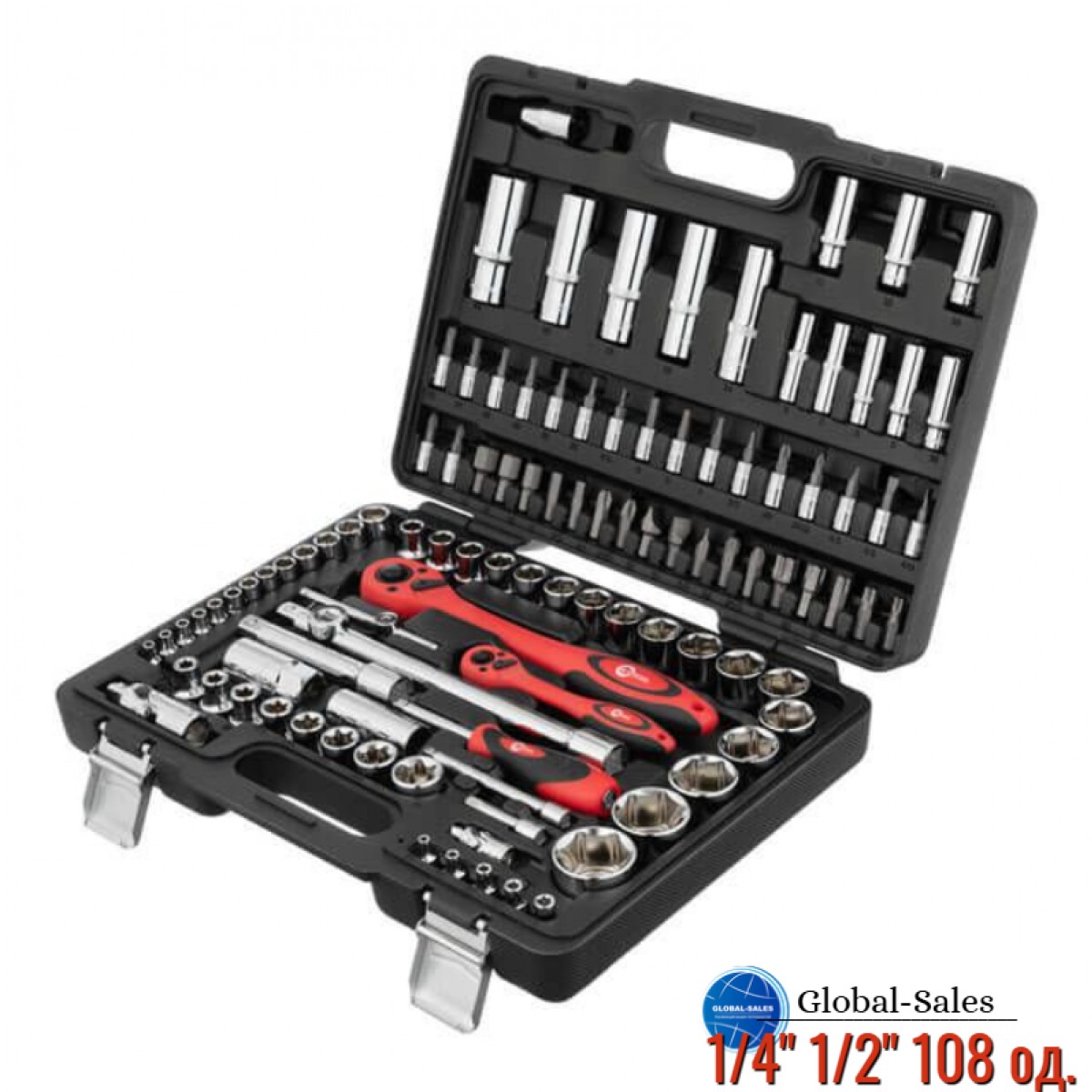 Набор инструмента Intertool 1/4" 1/2" 108 ед. PRO ET-6108 (ET-6108)
