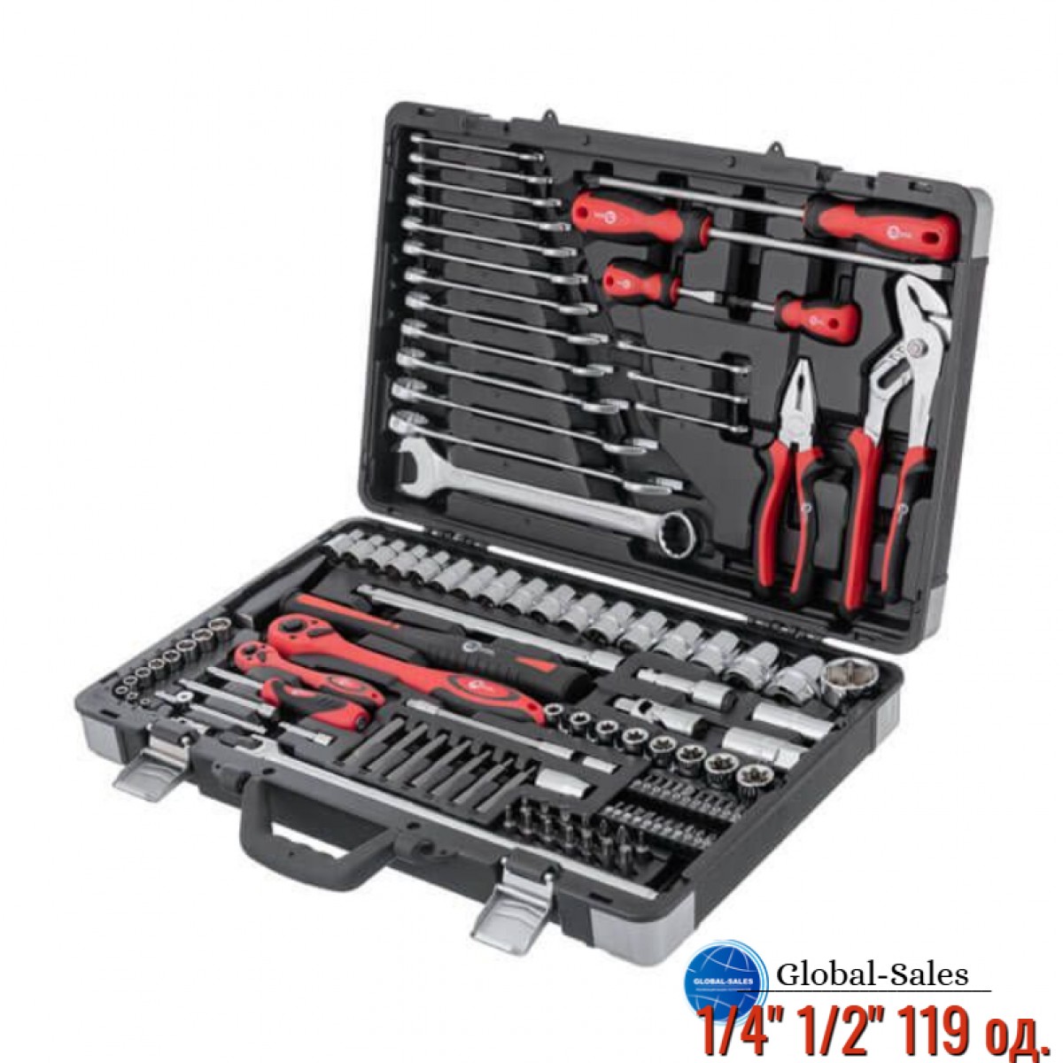 Набор инструмента Intertool 1/4" 1/2" 119 ед. (ET-7119)