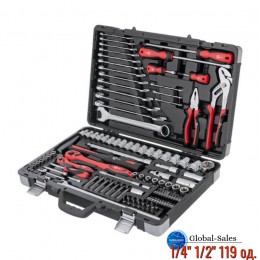 Набор инструмента Intertool 1/4" 1/2" 119 ед. (ET-7119)