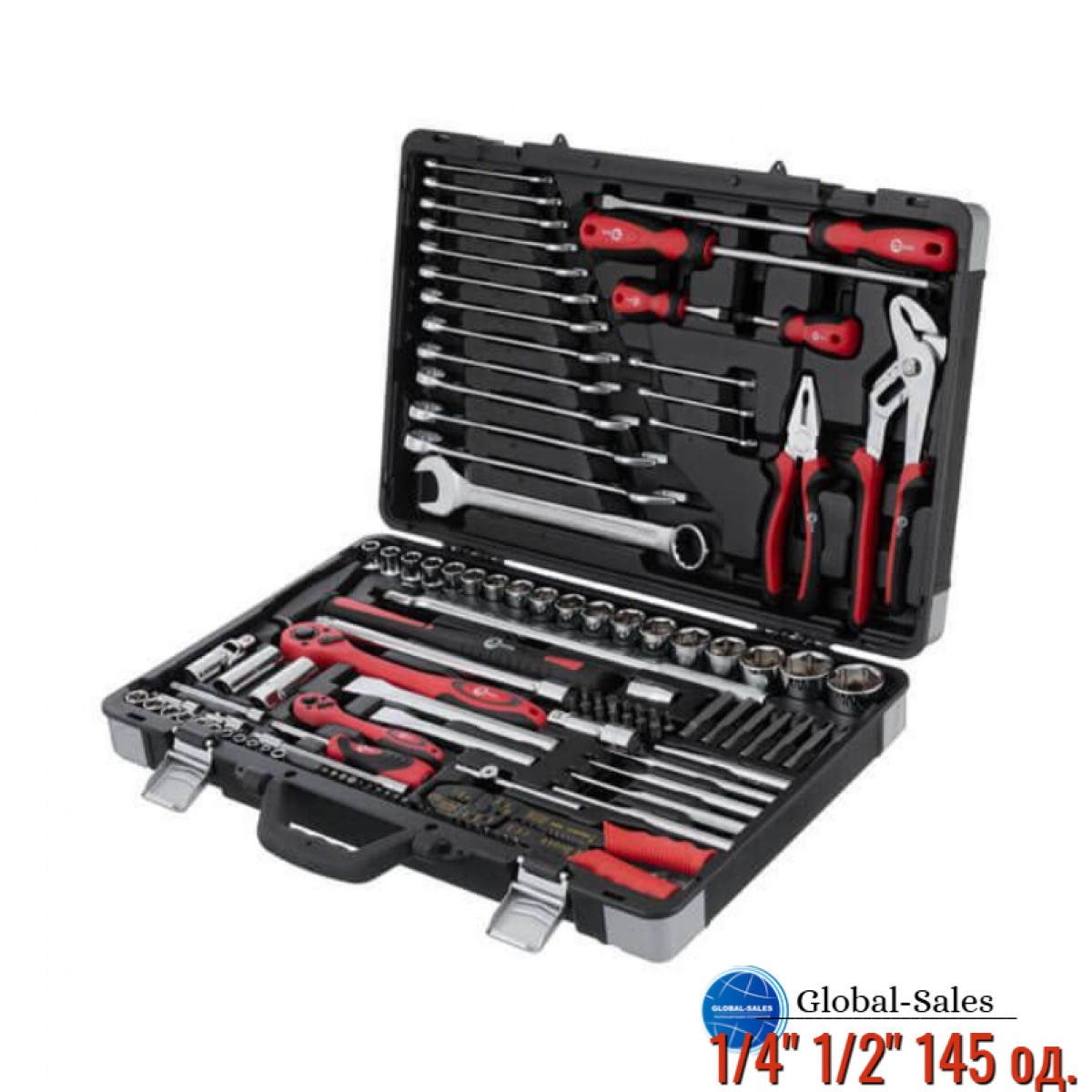 Набор инструмента Intertool 1/4" 1/2" 145 ед. (ET-7145)