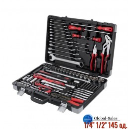 Набор инструмента Intertool 1/4" 1/2" 145 ед. (ET-7145)