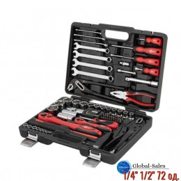Набор инструмента Intertool 1/4" 1/2" 72 ед. ET-6073 (ET-6073)