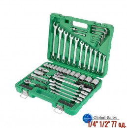 Набор инструмента Intertool 1/4" 1/2" 77 ед. (ET-6077SP)