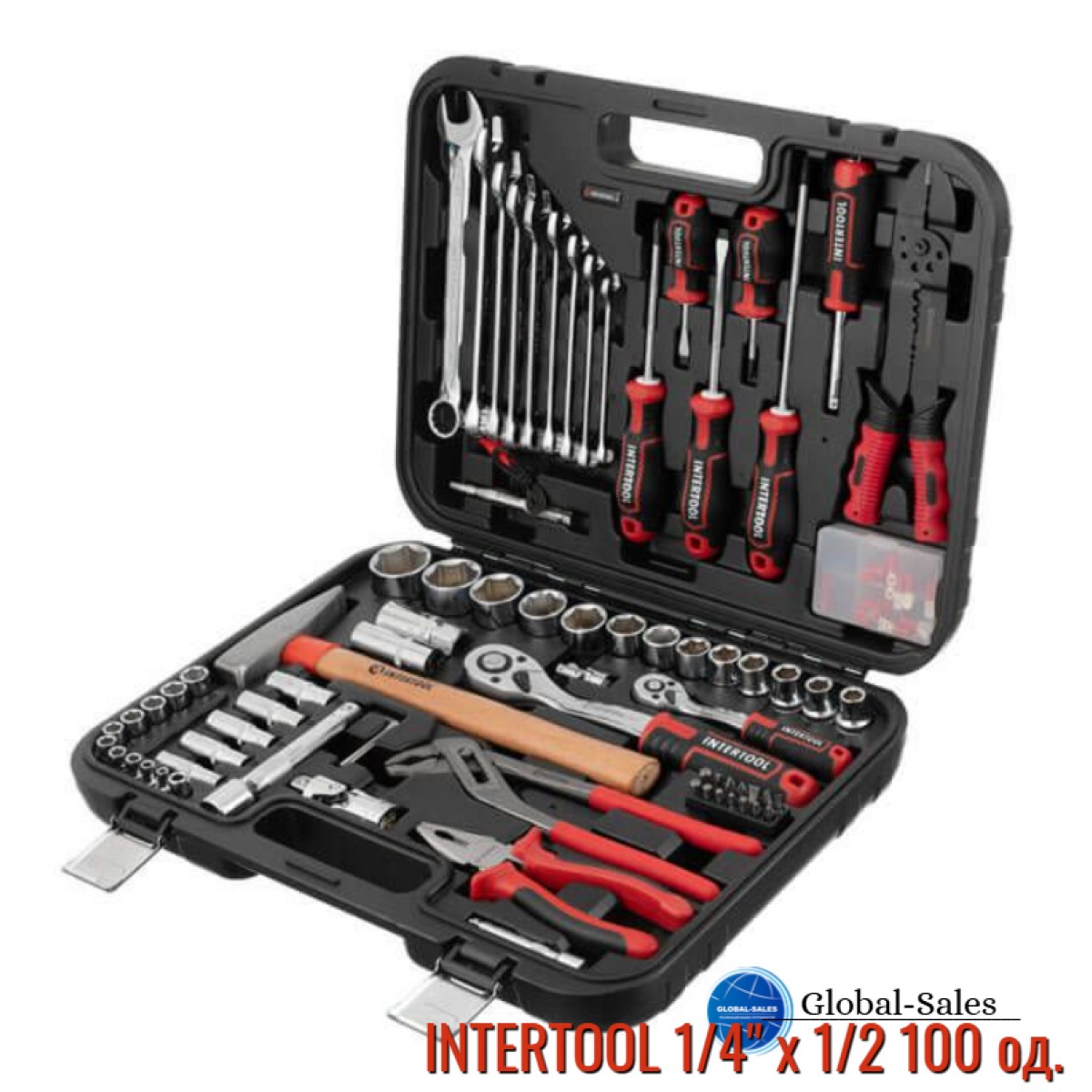 Набор инструмента Intertool 1/4" x 1/2" 100 ед. Storm (ET-8100)