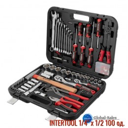 Набор инструмента Intertool 1/4" x 1/2" 100 ед. Storm (ET-8100)