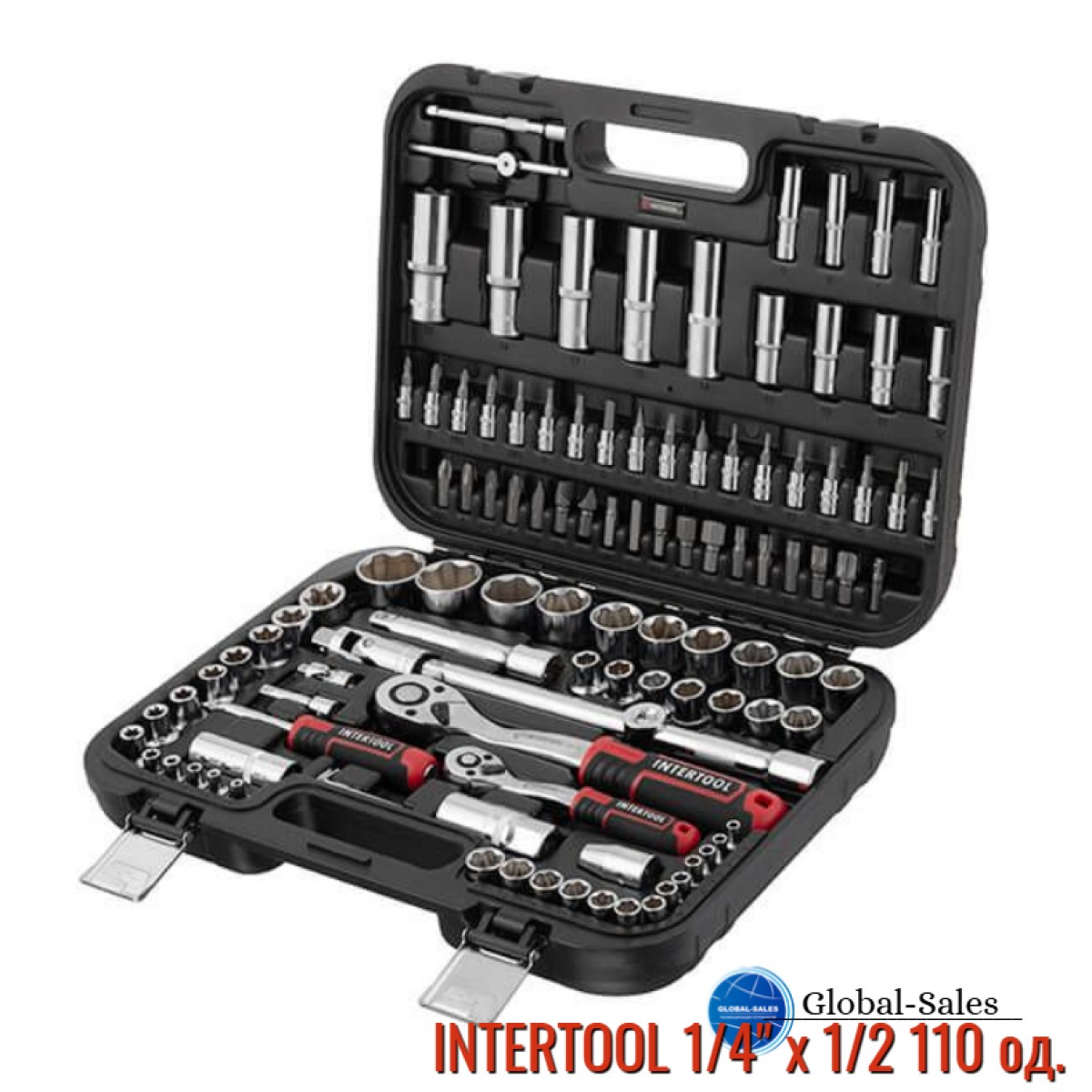 Набор инструмента Intertool 1/4" x 1/2" 110 ед. Storm (ET-8110)