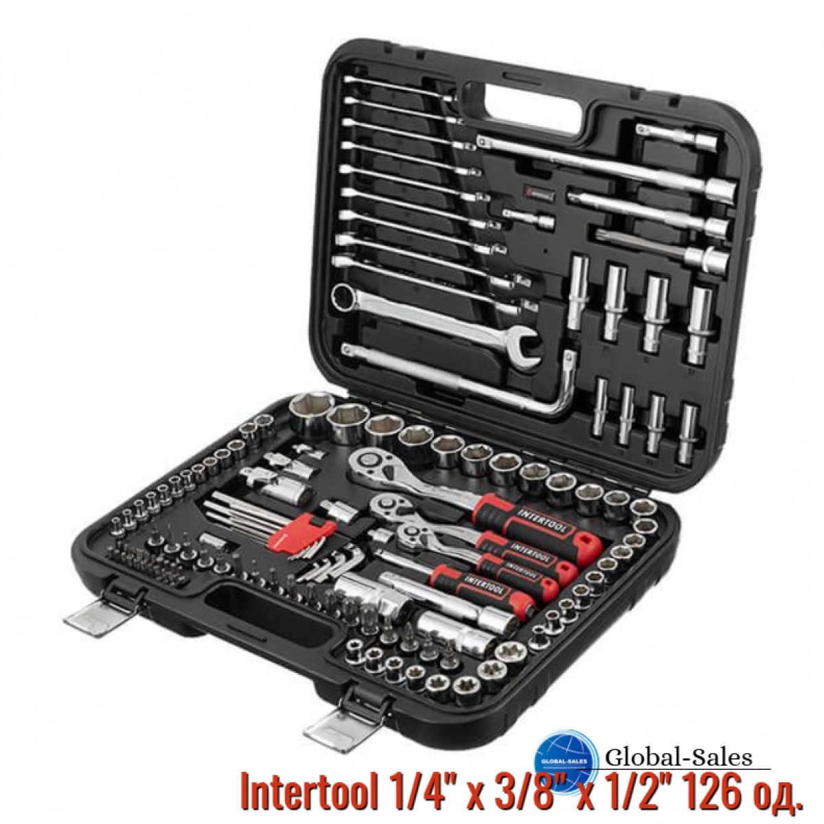 Набор инструмента Intertool 1/4" x 3/8" x 1/2" 126 ед. Storm (ET-8126)