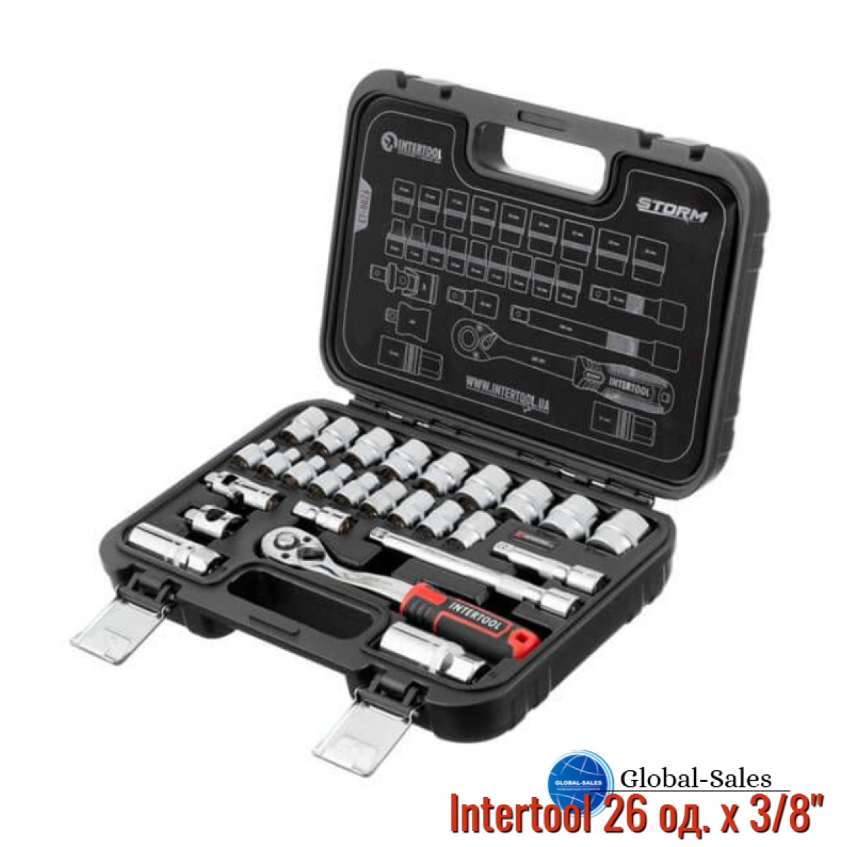 Набор инструмента Intertool 3/8" 26 ед. Storm (ET-8026)