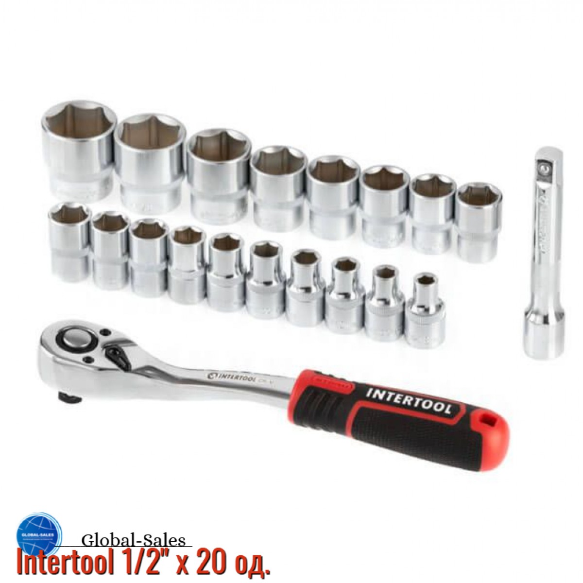 Набор инструмента на планке Intertool 1/2" x 20 ед. Storm (ET-8016)