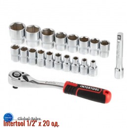 Набор инструмента на планке Intertool 1/2" x 20 ед. Storm (ET-8016)