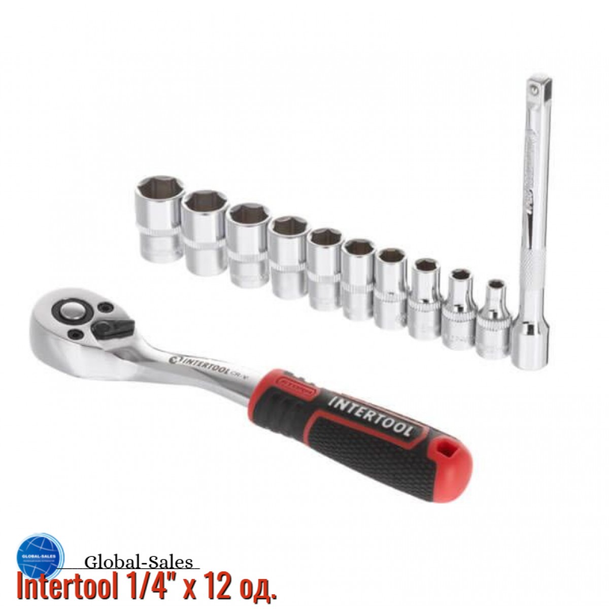 Набор инструмента на планке Intertool 1/4" x 12 ед. Storm (ET-8012)