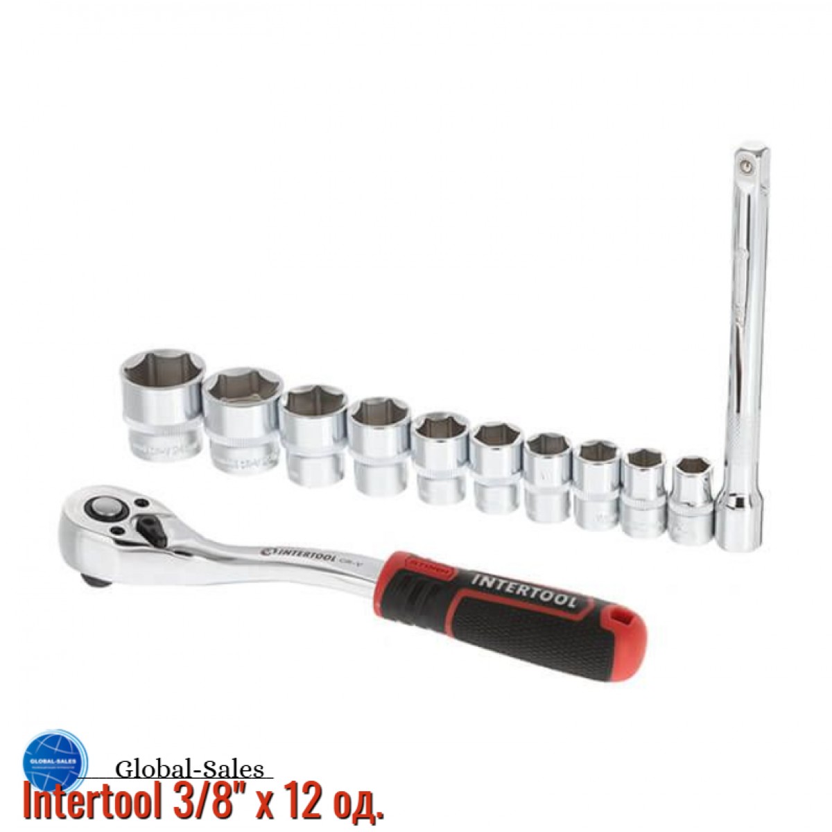 Набор инструмента на планке Intertool 3/8" x 12 ед. Storm (ET-8013)