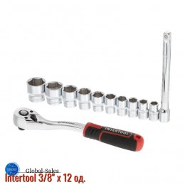 Набор инструмента на планке Intertool 3/8" x 12 ед. Storm (ET-8013)