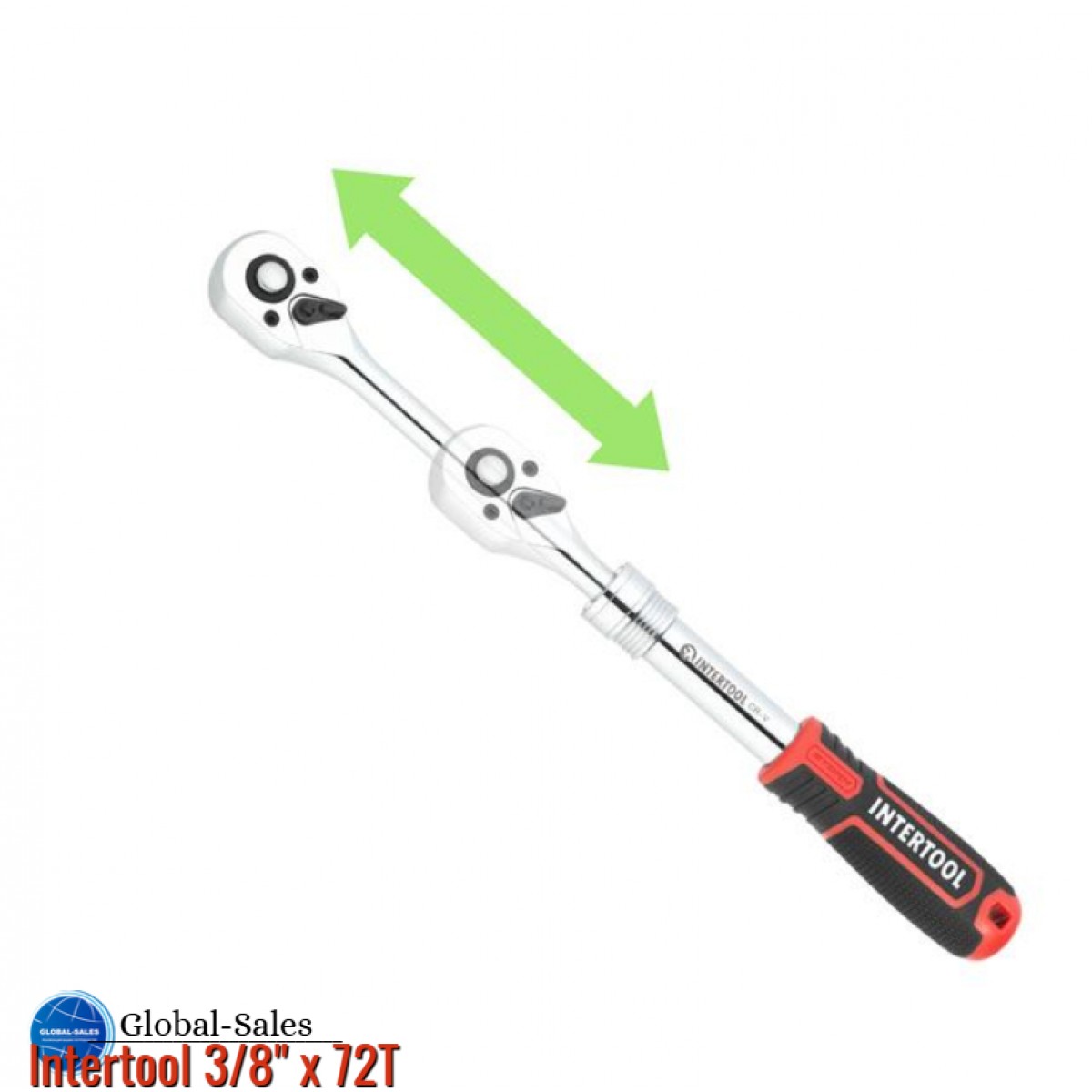 Ключ трещоточный (рукоятка с храповым механизмом) Intertool 3/8" x 72T телескопический Storm (ET-8005) Ключ трещоточный (рукоятка с храповым механизмом) Intertool 3/8" x 72T телескопический Storm (ET-8005)
