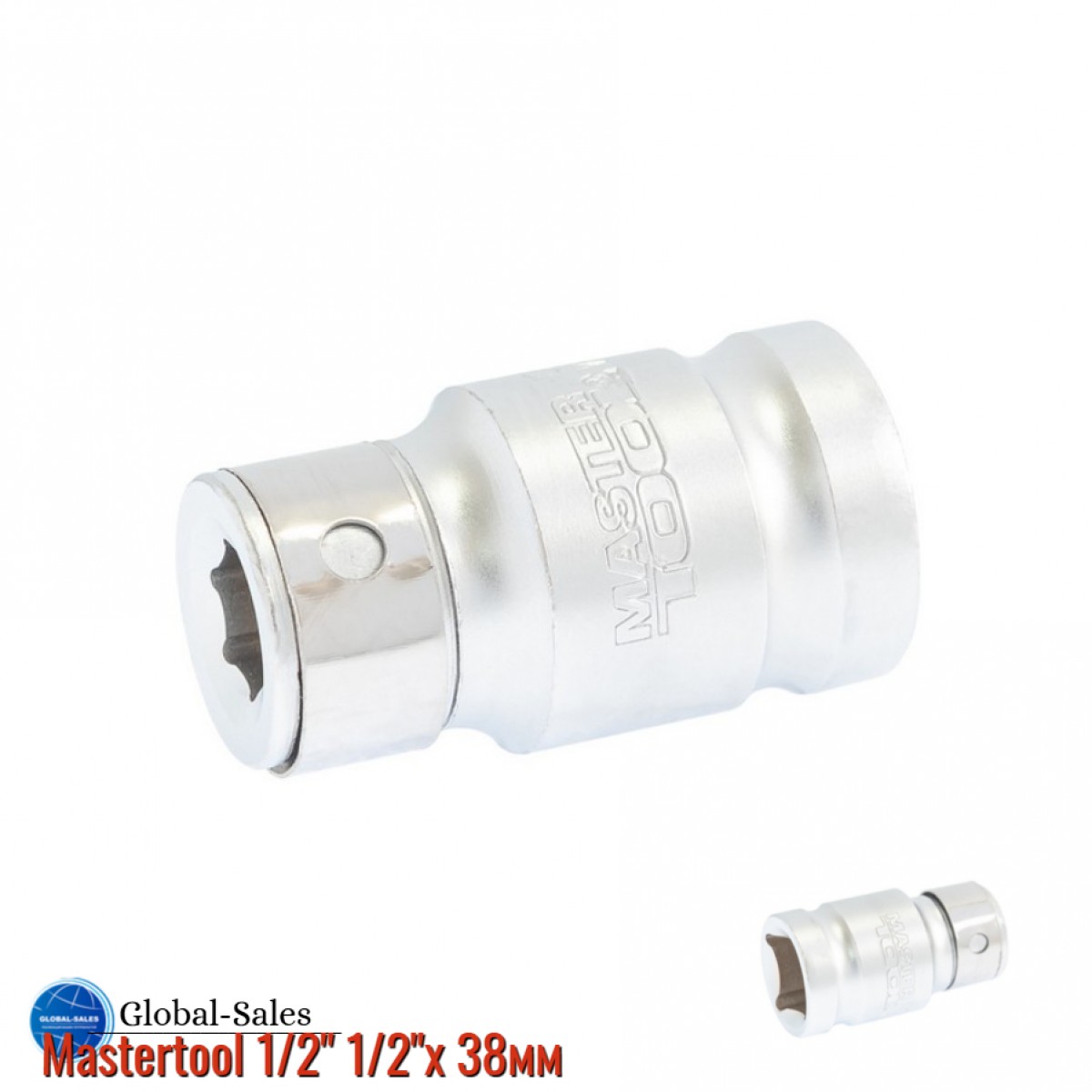 Переходник Mastertool 1/2" квадрат x 1/2" шестигранник x 38мм (78-0088)