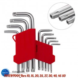 Набор Torx ключей Intertool 9 шт. с отверстием (HT-0604)