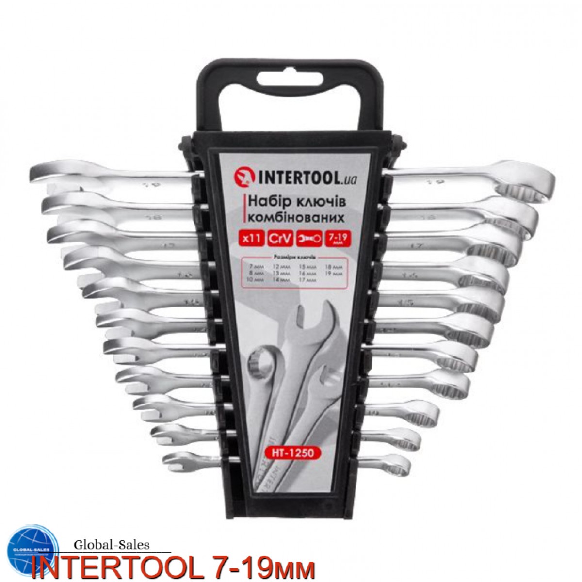Набор ключей рожково-накидных Intertool 7-19мм (11шт) (HT-1250)