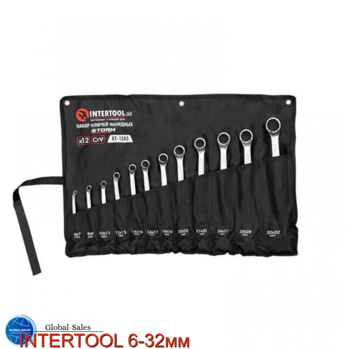 Набор накидных ключей Intertool 12 шт. (6-32 мм) Pro (XT-1203)