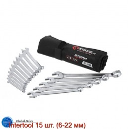 Набор рожково-накидных ключей Intertool 15 шт. (6-22 мм) Storm XT-1005 (XT-1005)
