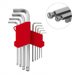 Набор шестигранных ключей Intertool 9 шт. с шаром удлиненные (HT-0603)