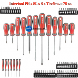 Набор отверток Intertool PH x SL x S x T с битами 70 ед. (VT-3370) Набор отверток Intertool PH x SL x S x T с битами 70 ед. (VT-3370)