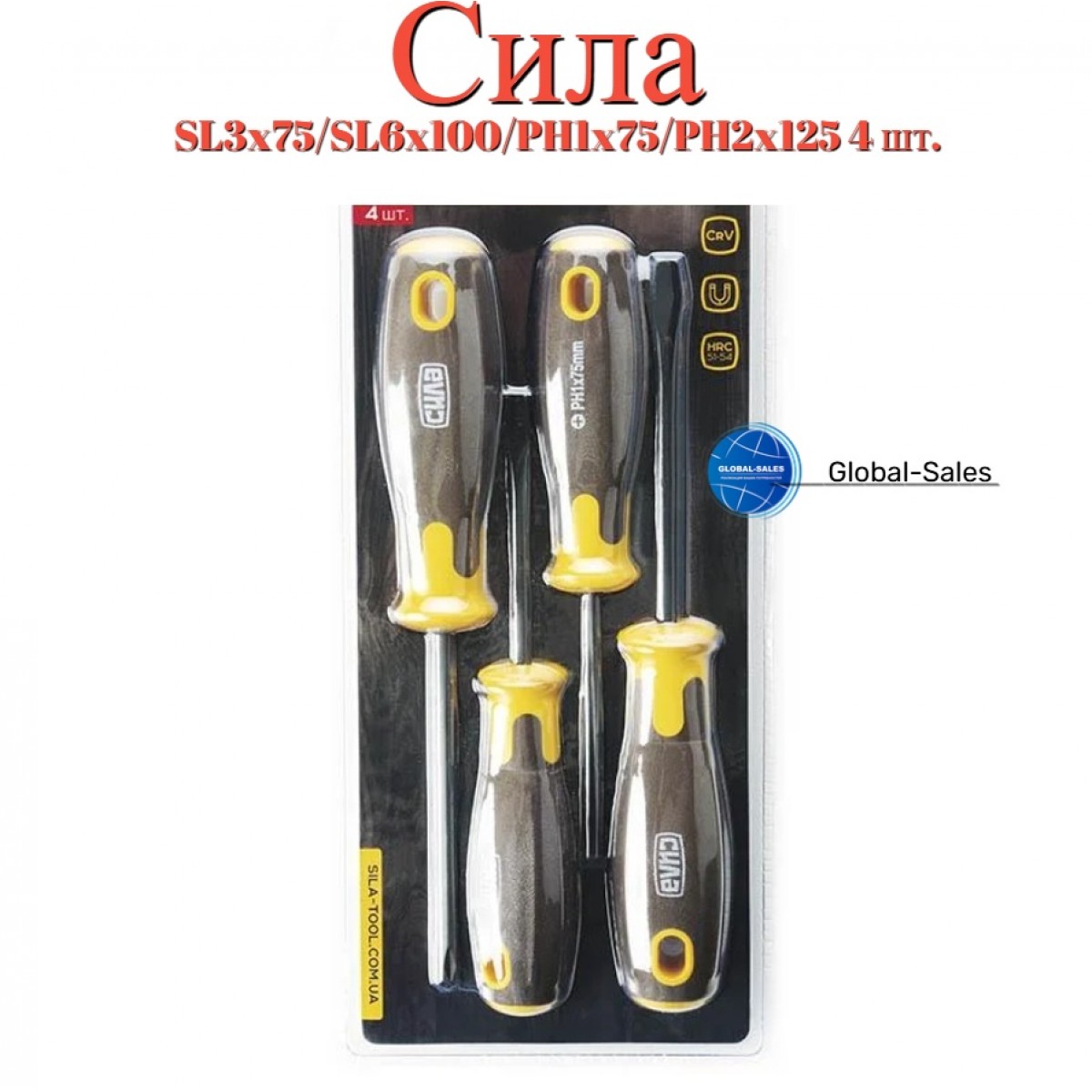 Набор отверток Сила 4 шт. древесная (301044) Набор отверток Сила 4 шт. древесная (301044)