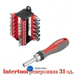 Отвертка Intertool реверсионная 31 ед. (VT-3374) Отвертка Intertool реверсионная 31 ед. (VT-3374)