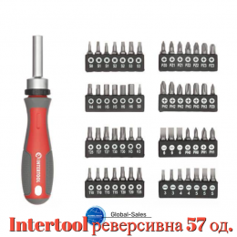 Отвертка Intertool реверсионная Pro 57 ед. (VT-3361) Отвертка Intertool реверсионная Pro 57 ед. (VT-3361)