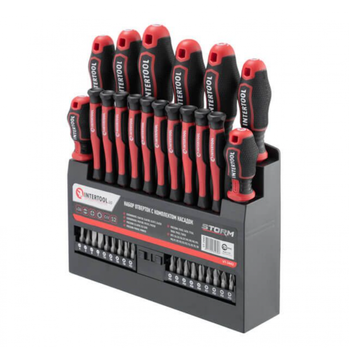 Набор отверток Intertool PH x SL x T с битами Storm 36 ед. (VT-3443)