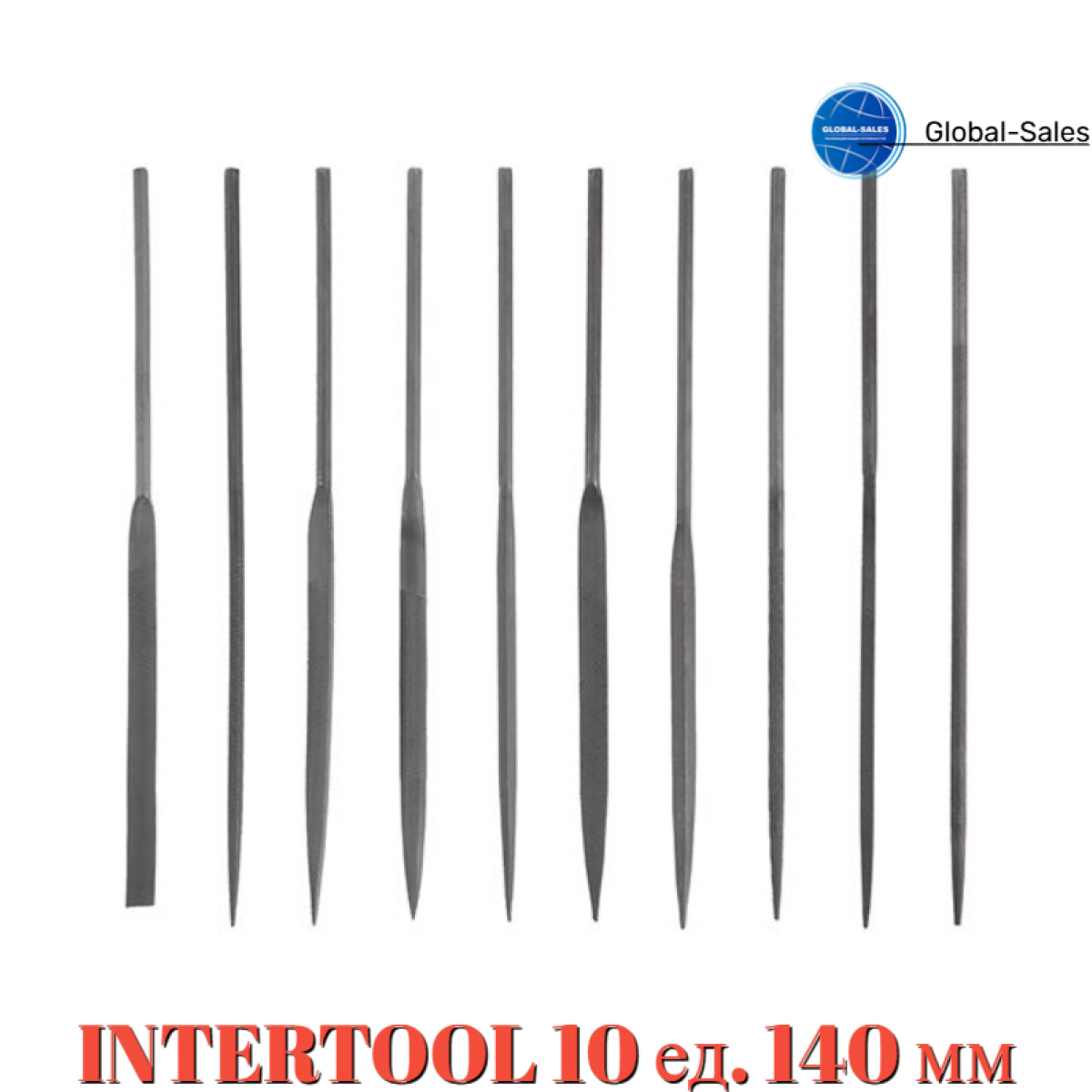 Набор надфилей Intertool 10 шт. без ручек (HT-3707)