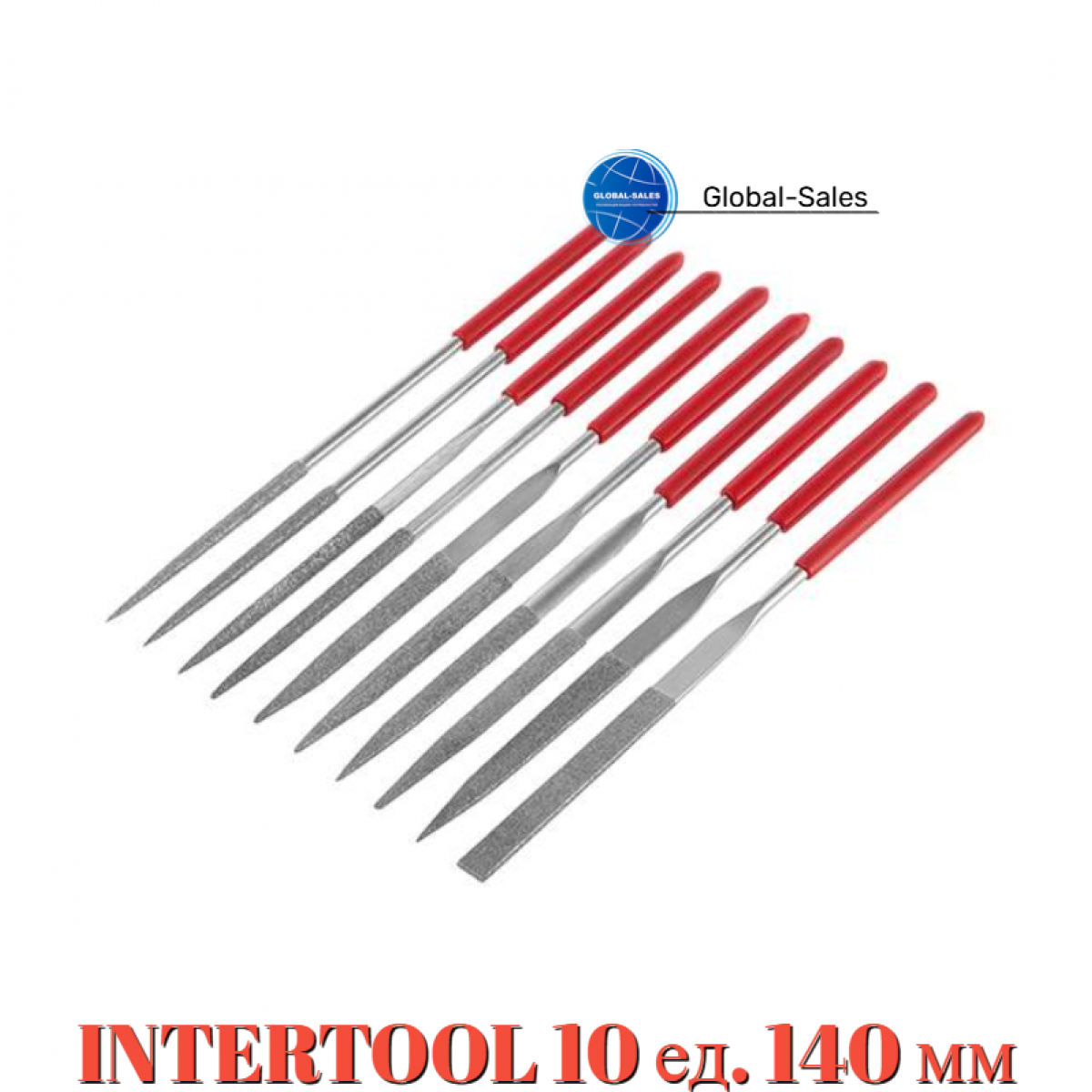 Набор надфилей Intertool 140мм алмазные (10шт) (HT-3701)