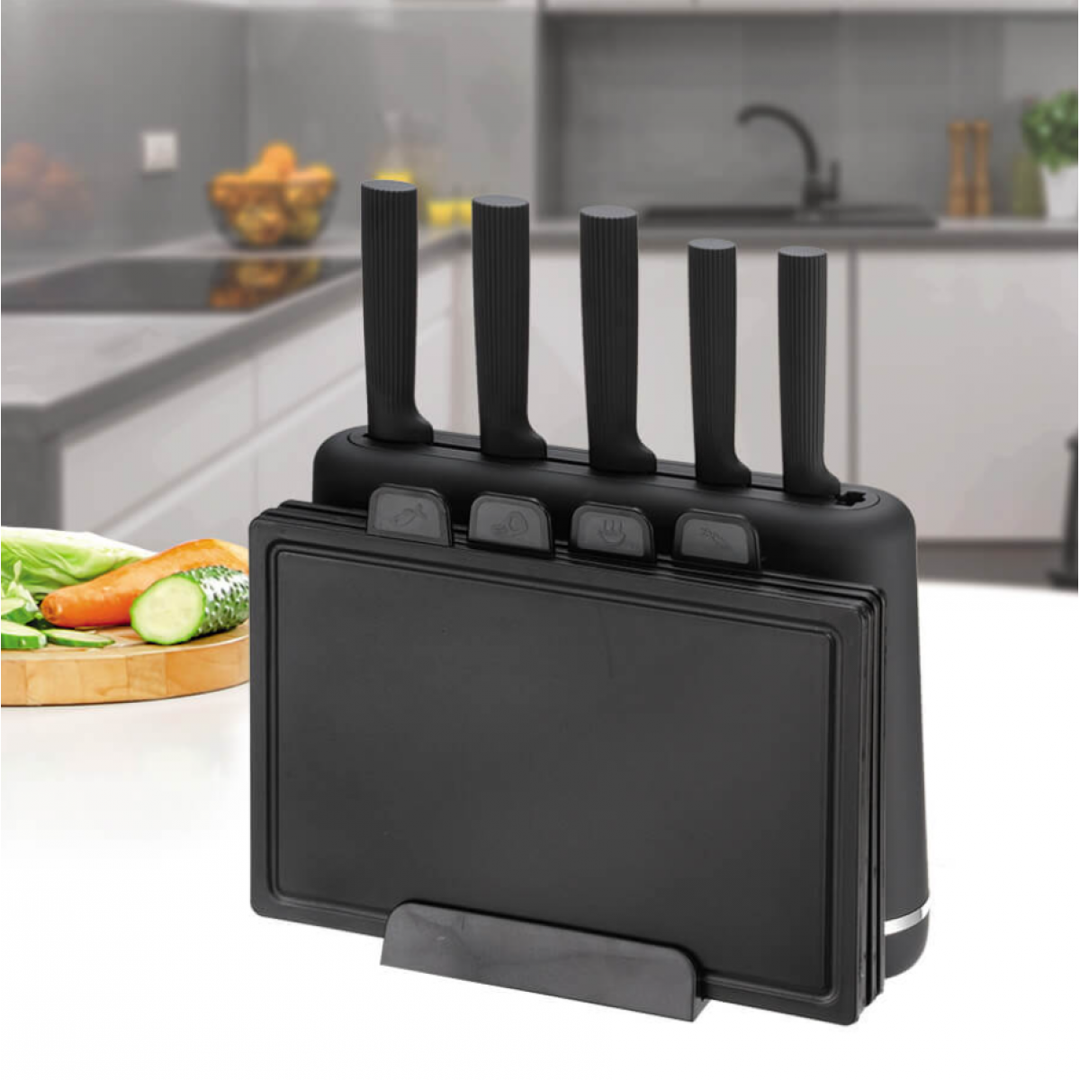 Набор ножей с досками Maestro 5 ножей x 4 доски черный (MR-1412-BLACK)