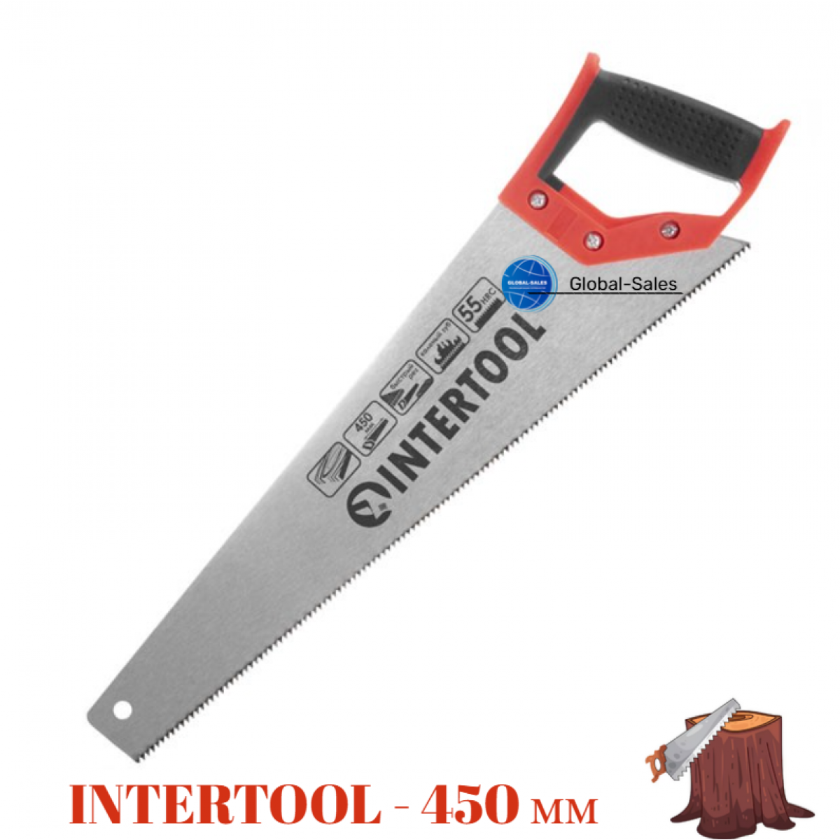 Ножовка по дереву Intertool 450 мм 7T х 1" (HT-3102) Ножовка по дереву Intertool 450 мм 7T х 1" (HT-3102)