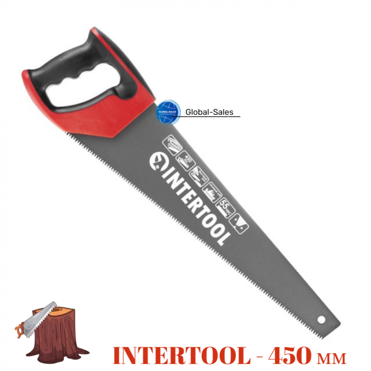 Ножовка по дереву Intertool 450 мм тройная заточка 7T х 1" с тефлоновым покрытием (HT-3108) Ножовка по дереву Intertool 450 мм тройная заточка 7T х 1" с тефлоновым покрытием (HT-3108)