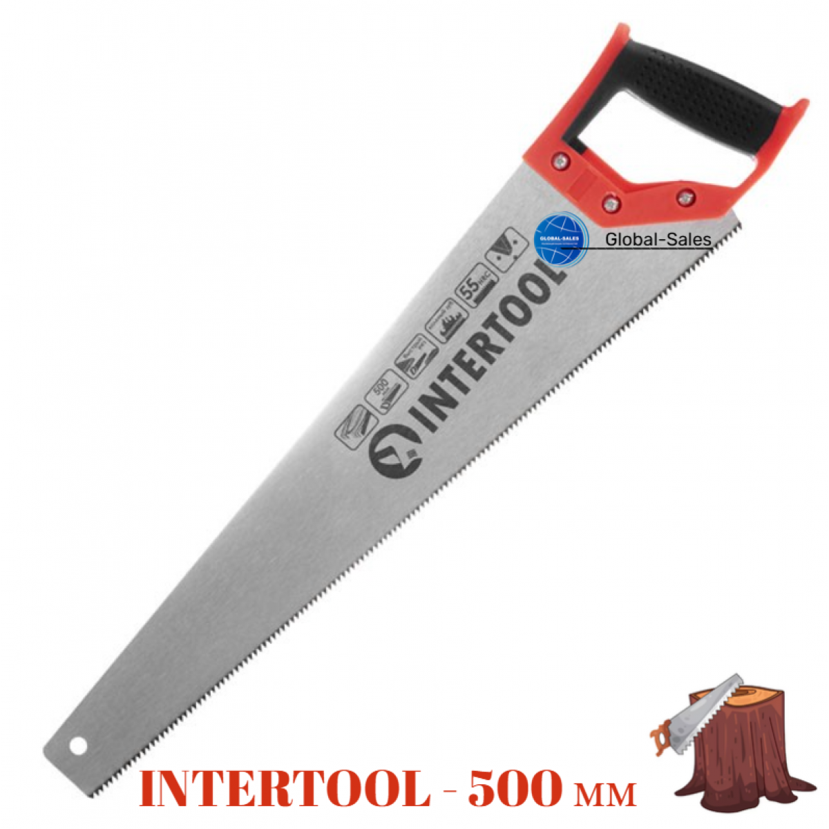 Ножовка по дереву Intertool 500 мм 7T х 1" (HT-3103) Ножовка по дереву Intertool 500 мм 7T х 1" (HT-3103)