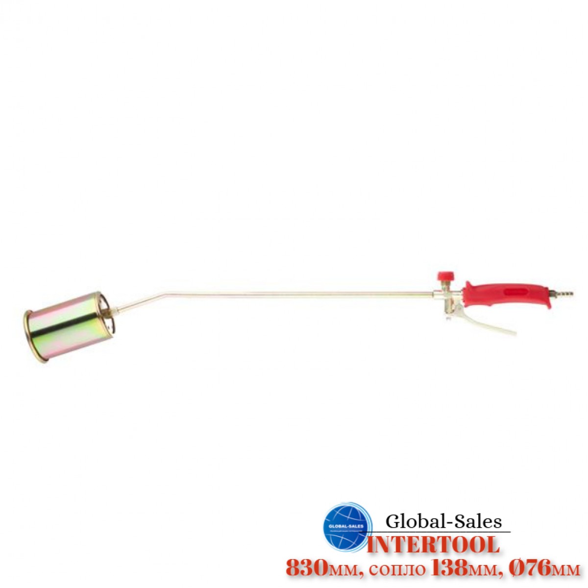 Горелка газовая Intertool 76 x 830 мм с клапаном (GB-0047)