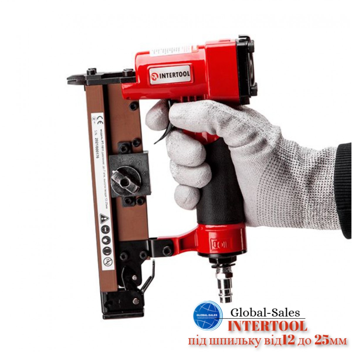 Степлер пневматический Intertool 12-25 мм шпилька (PT-1611) Степлер пневматический Intertool 12-25 мм шпилька (PT-1611)