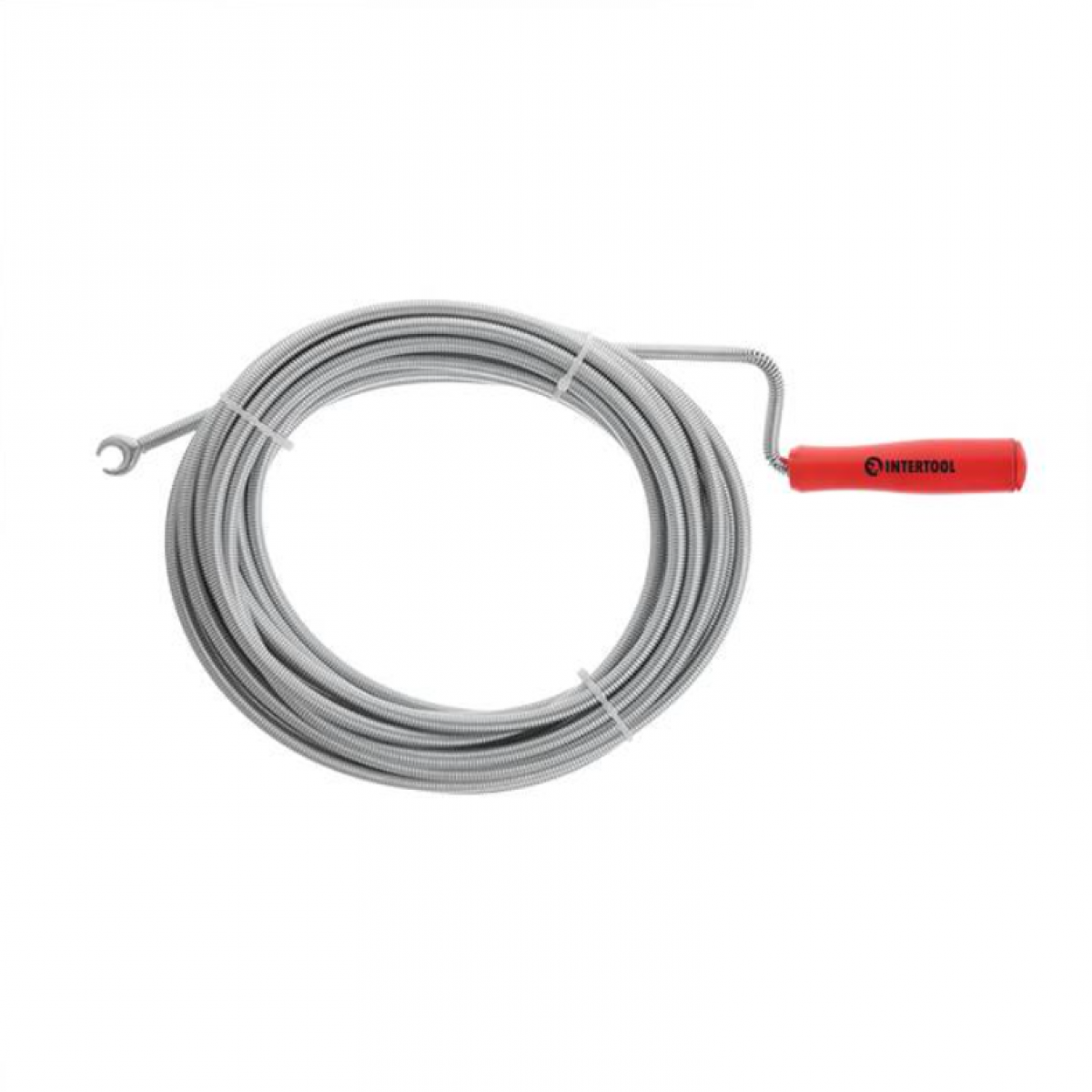 Трос для чистки труб Intertool 9мм x 10м с наконечником (HP-1007) Трос для чистки труб Intertool 9мм x 10м с наконечником (HP-1007)