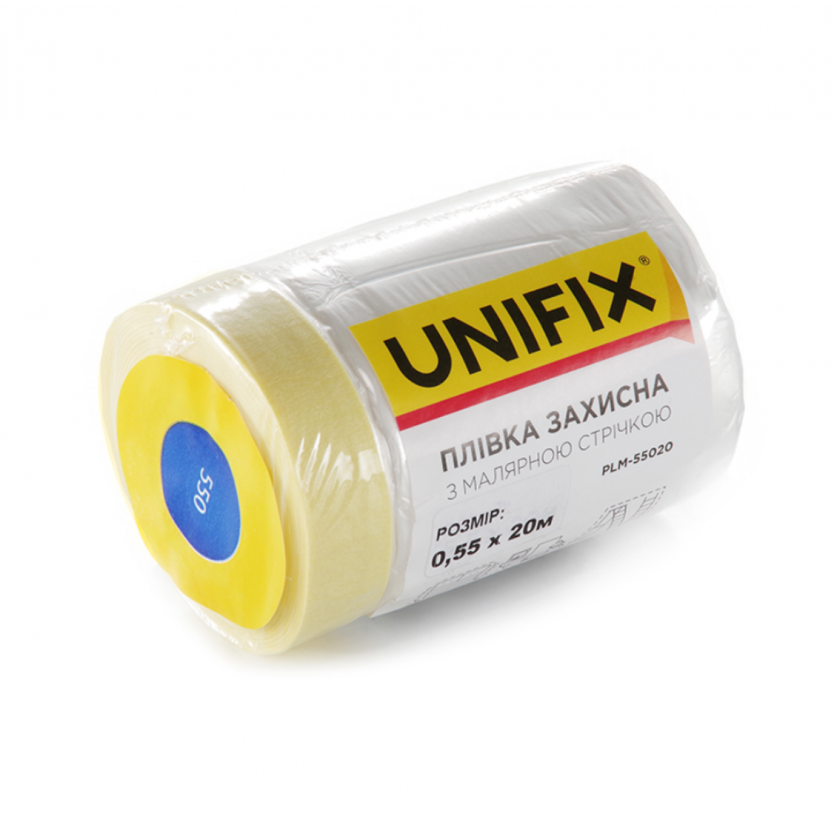 Пленка защитная с малярной лентой Unifix 0.55 х 20 м (PLM-55020)