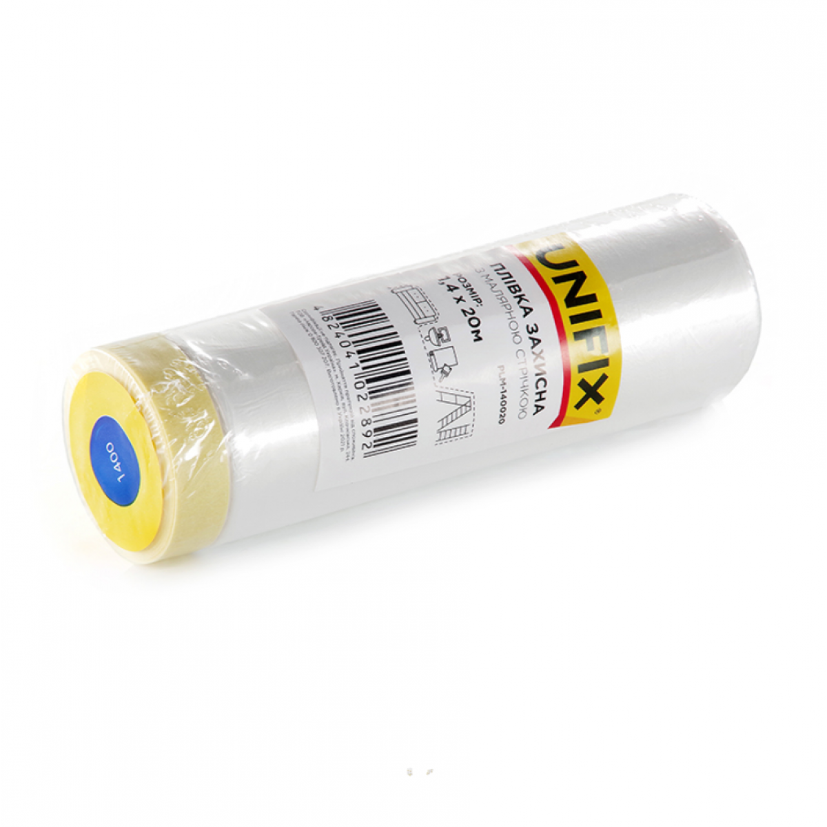 Пленка защитная с малярной лентой Unifix 1.4 х 20 м (PLM-140020)
