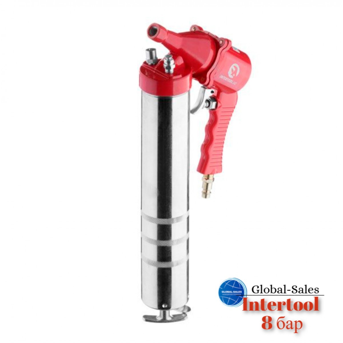Пневмопистолет для выдавливания смазки Intertool 8 бар (PT-0607) Пневмопистолет для выдавливания смазки Intertool 8 бар (PT-0607)