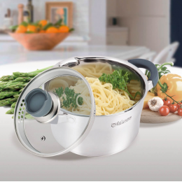 Кастрюля нержавеющая Maestro 160 мм x 1.7 л с крышкой (MR-3507-16)