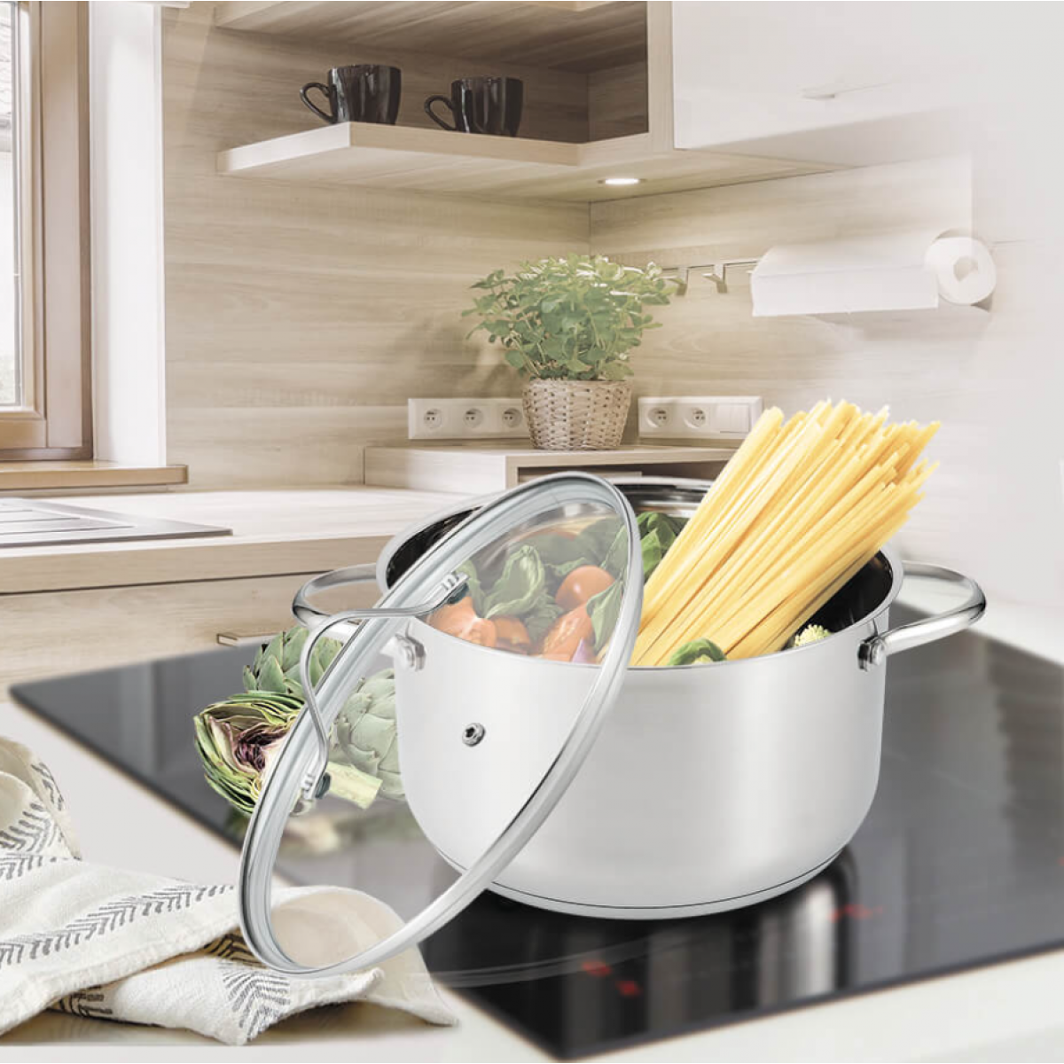 Кастрюля нержавеющая Maestro 240 мм x 5.8 л (MR-3519-24)