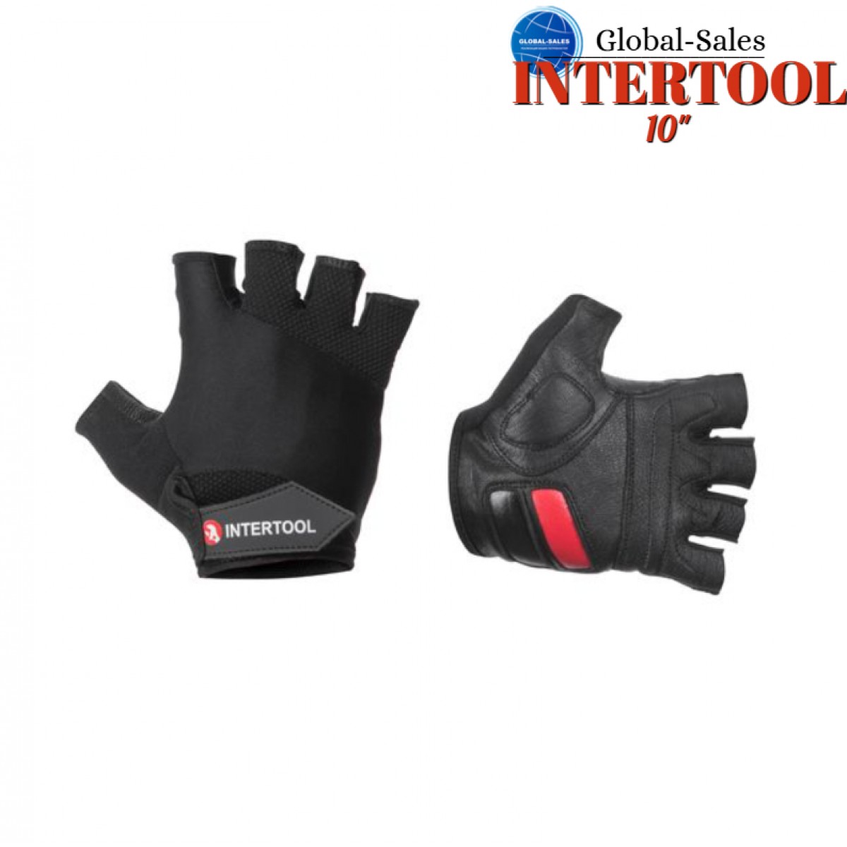 Перчатка Intertool кожанная гелевые вставки без пальцев 10" (SP-0147) Перчатка Intertool кожанная гелевые вставки без пальцев 10" (SP-0147)