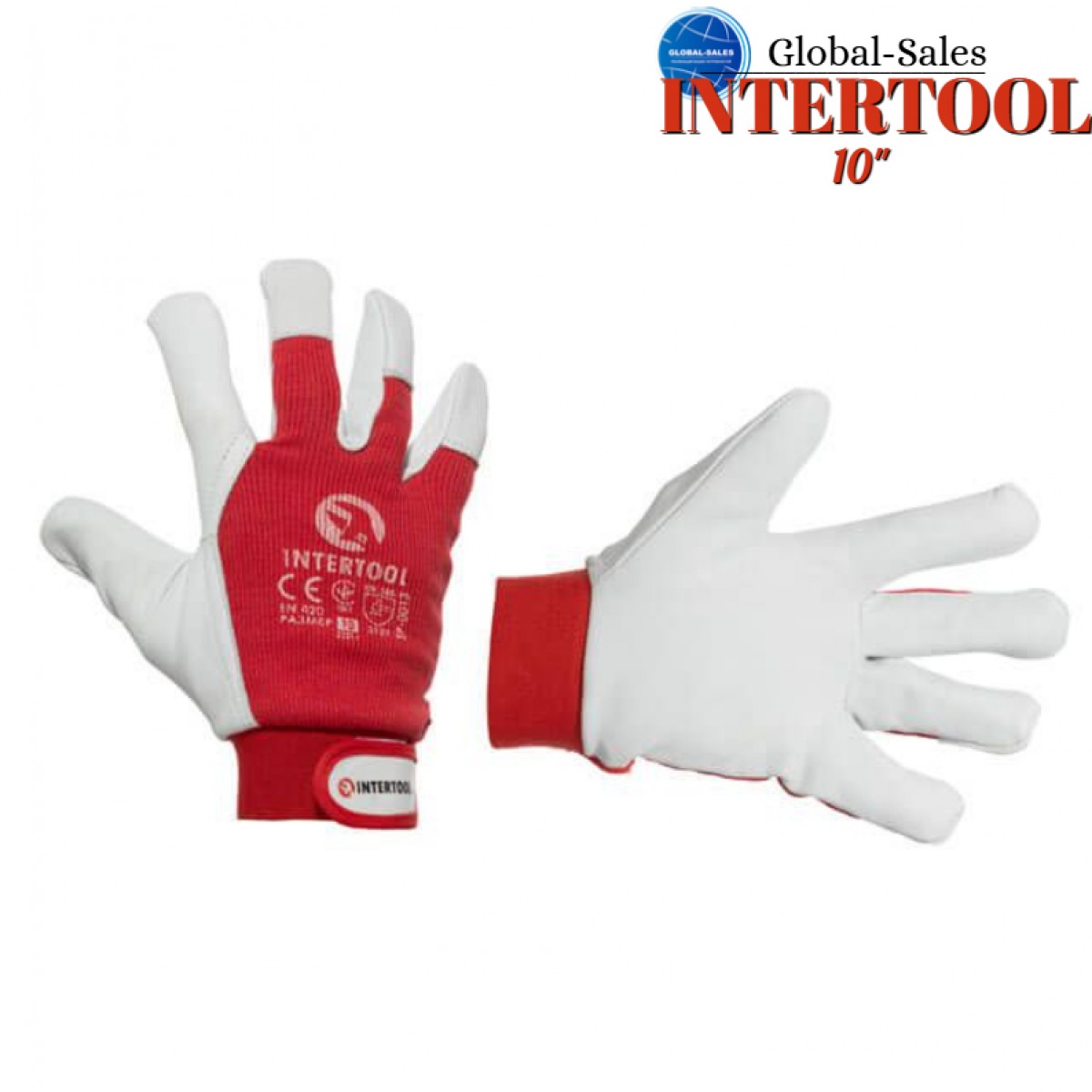 Перчатка Intertool комбинированная козья кожа с манжетом 10" (SP-0013)