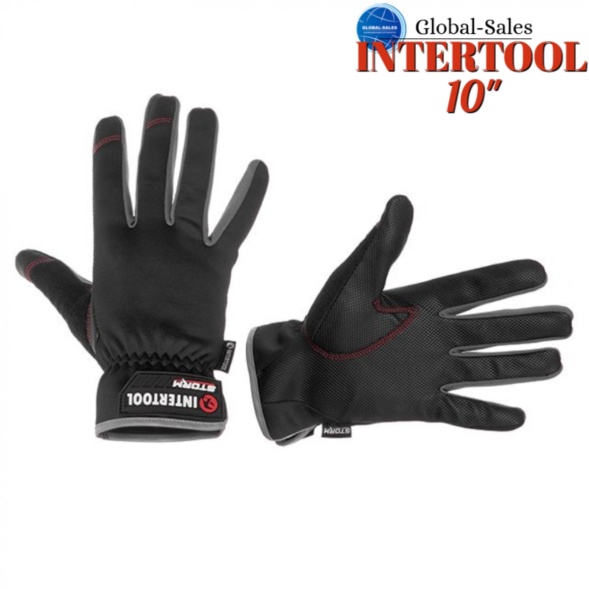 Перчатка Intertool-Storm из спандекса антискользящие Touchscreen 10" (SP-0182)
