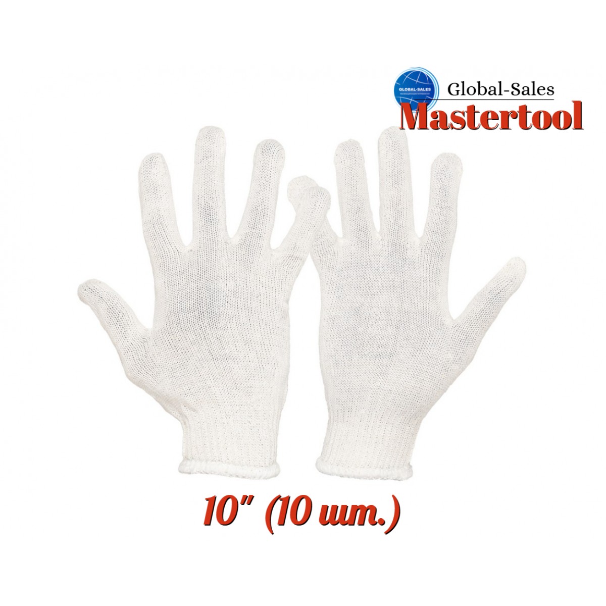 Перчатка Mastertool 70/30% x 32г x 10" белая без точки (83-0305) (10 шт.)