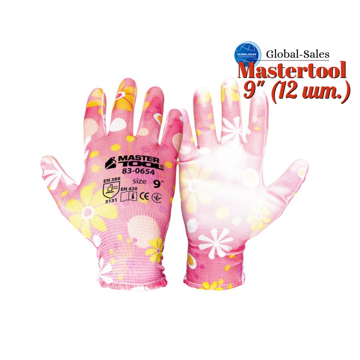 Перчатка Mastertool полиуретановая астра 9" (83-0654) (12 шт.) Перчатка Mastertool полиуретановая астра 9" (83-0654) (12 шт.)