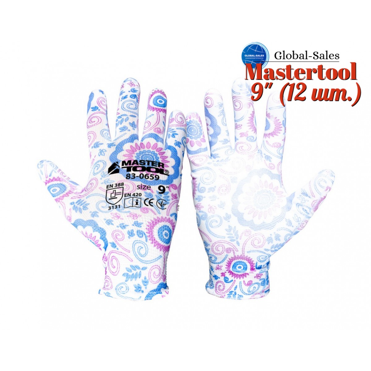 Перчатка Mastertool полиуретановая незабудка 9" (83-0659) (12 шт.) Перчатка Mastertool полиуретановая незабудка 9" (83-0659) (12 шт.)